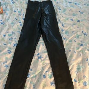 Commando black faux leather polyurethane/elastane leggings NEW small